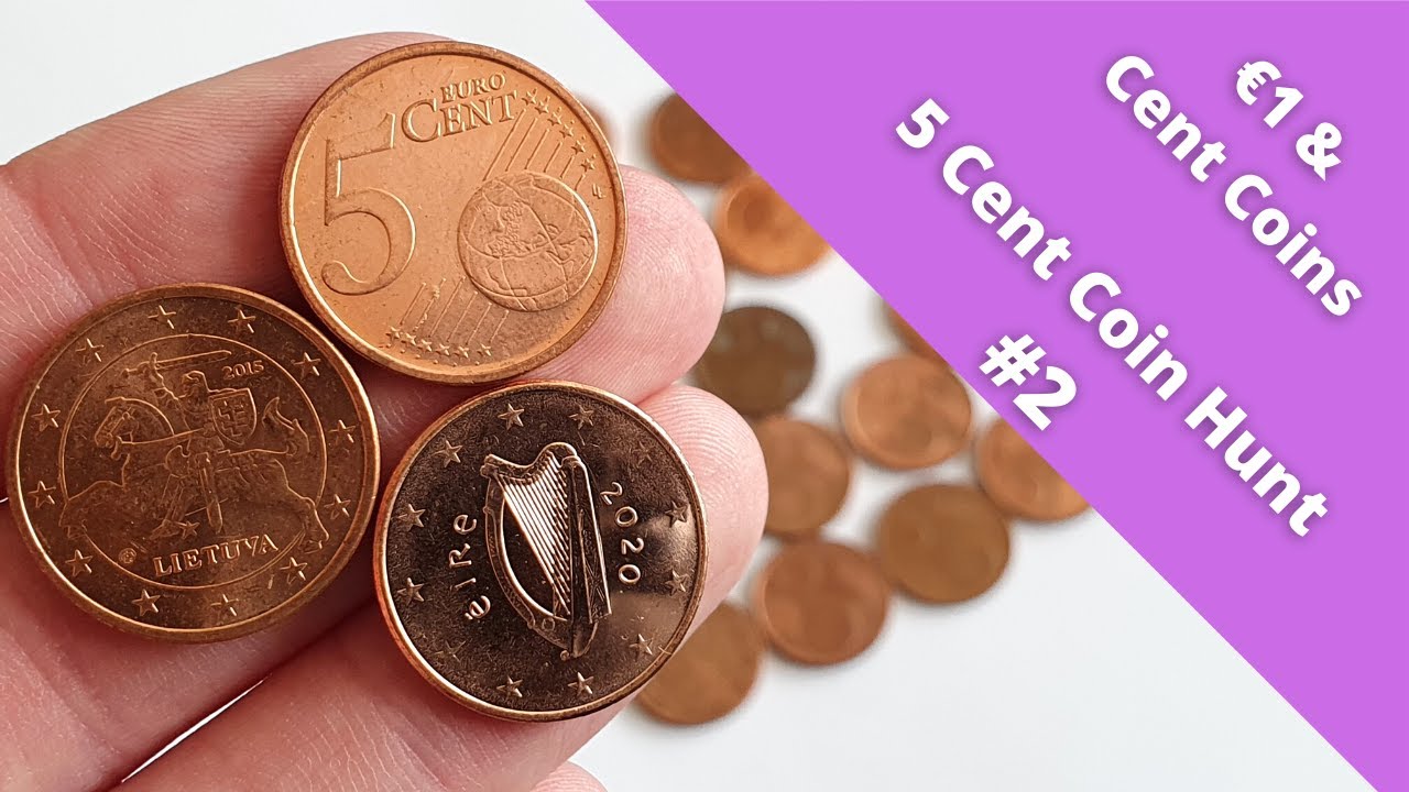 €1 & Euro Cent Coins - 5 Cent Coin Hunt #2 (Irish Date Run)