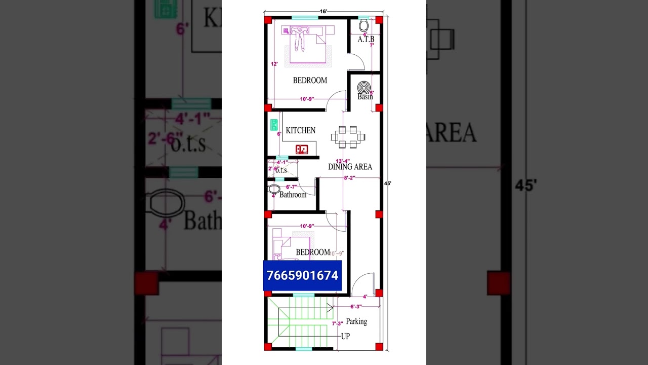 16*45 house plan