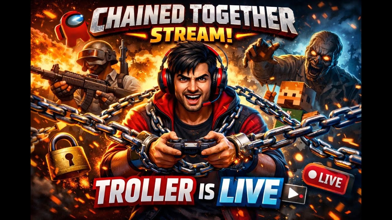 CHAINED TOGETHER LIVE 🔥 | Dost Ke Sath Sabse Mushkil Game | TROLLER IS LIVE