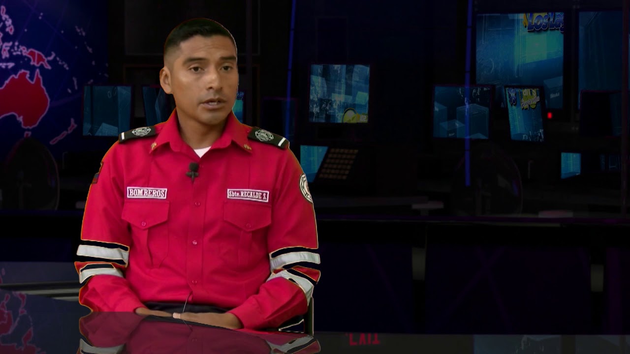 Subteniente Santiago Recalde, Representante de los Bomberos de Urcuqu&iacute;, explica en que consiste la