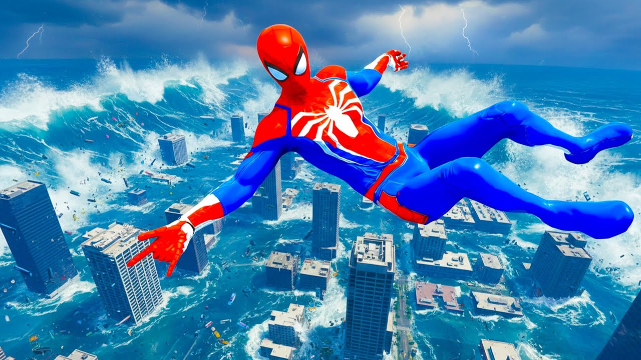 SPIDERMAN WATER FAILS FUNNY/CRAZY MOMENTS #20 (GTA 5 Spider-Man Fails)