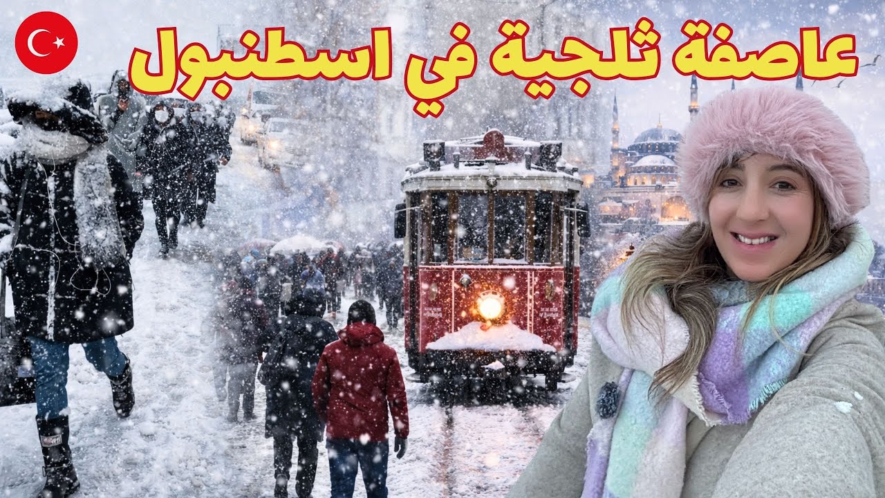 إسطنبول في أول يوم من 2026 ❄️ عاصفة ثلجية غير متوقعة