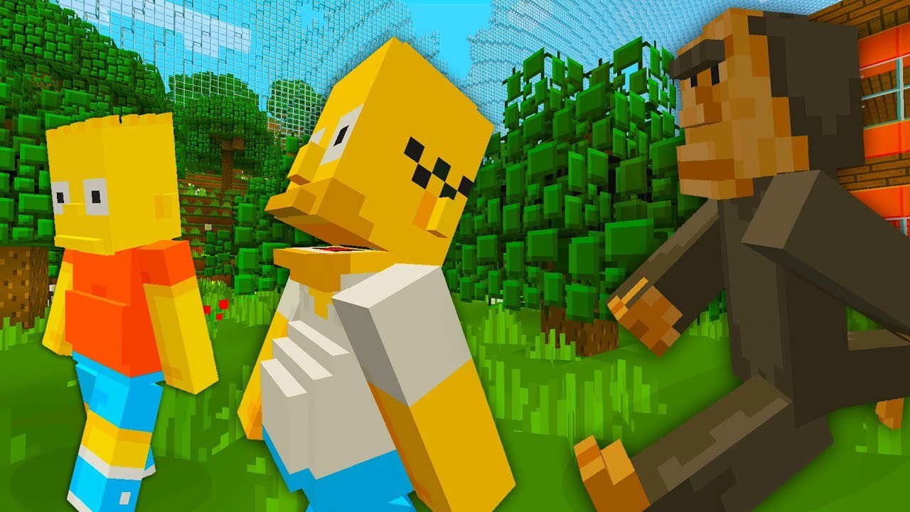 BART AND HOMER SIMPSON FIND BIGFOOT | The Simpsons | Minecraft Xbox