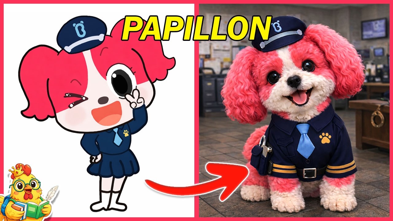 SHERIFF LABRADOR En La VIDA REAL😱❤️+ Adivina El Personaje😀Sheriff👮Papillón❤️Dobby🐶Adivina