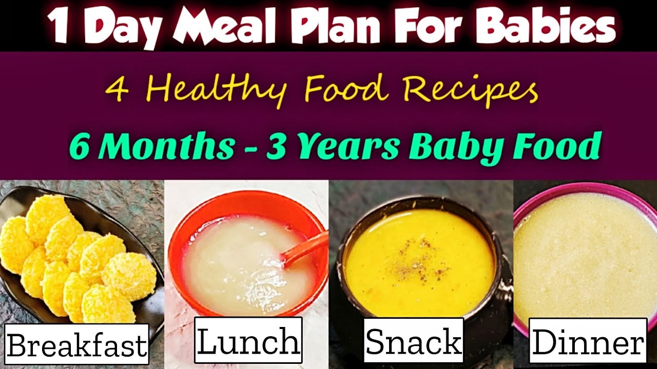 1 Day Meal Plan For Babies/6 Months - 3 Years Baby Food/1 Day Baby Food Ideas/4 Healthy Food Recipes