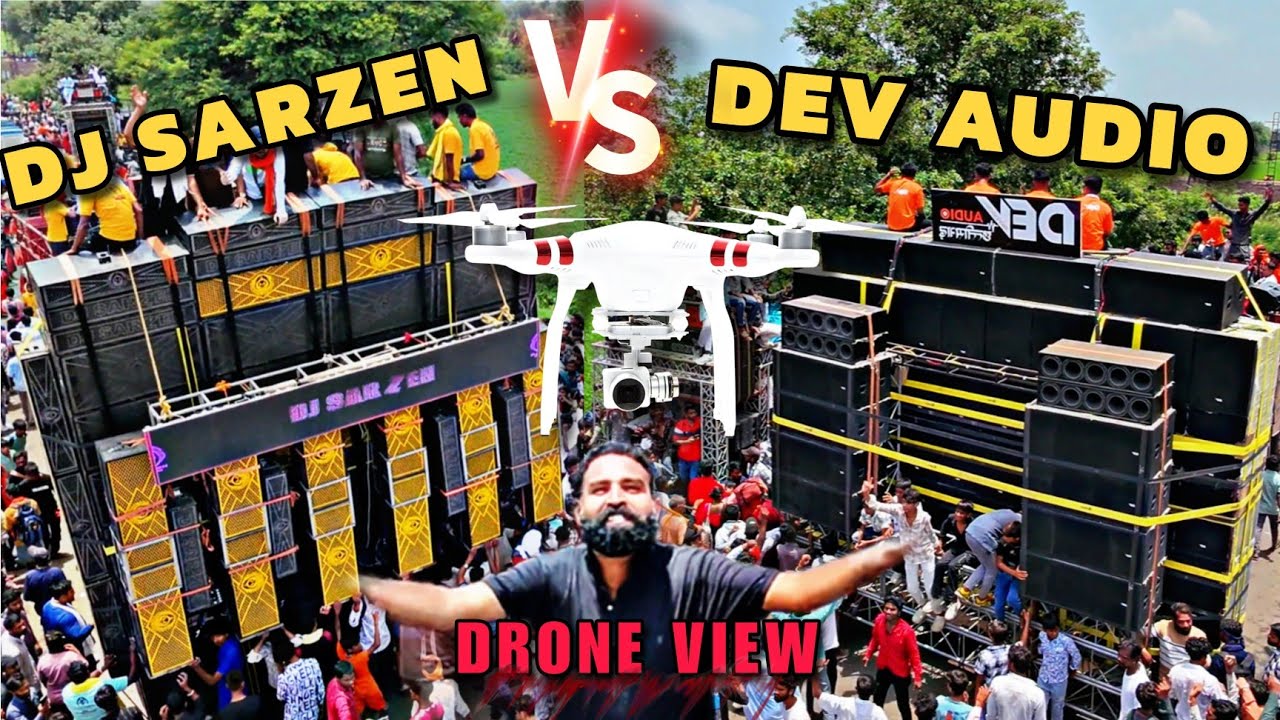 Dj sarzen vs Dev audio 🔥// sehore #competition drone view // Mp Sehore kawad Yatra 2025 #djsarzen 
