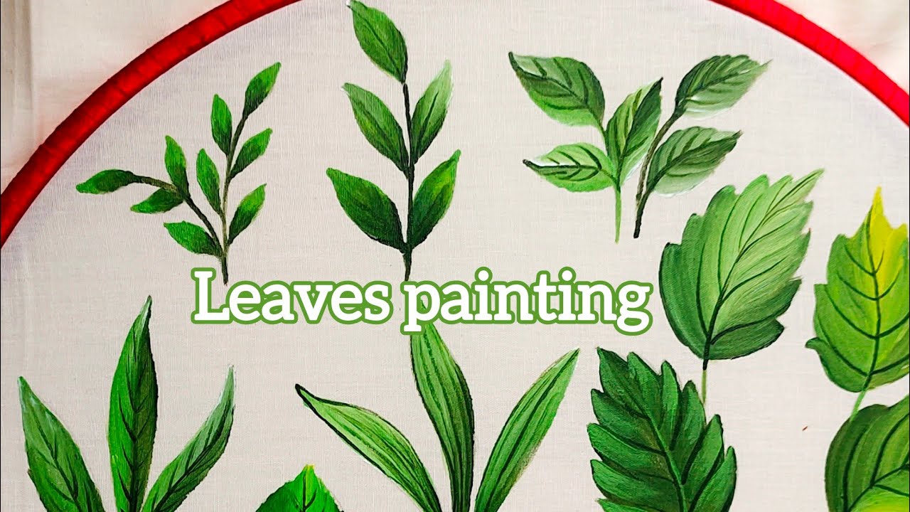 Class 14 How to paint Leaves on cloth 👩‍🎨    Fabric Painting For Beginners Day 14 Leaves painting