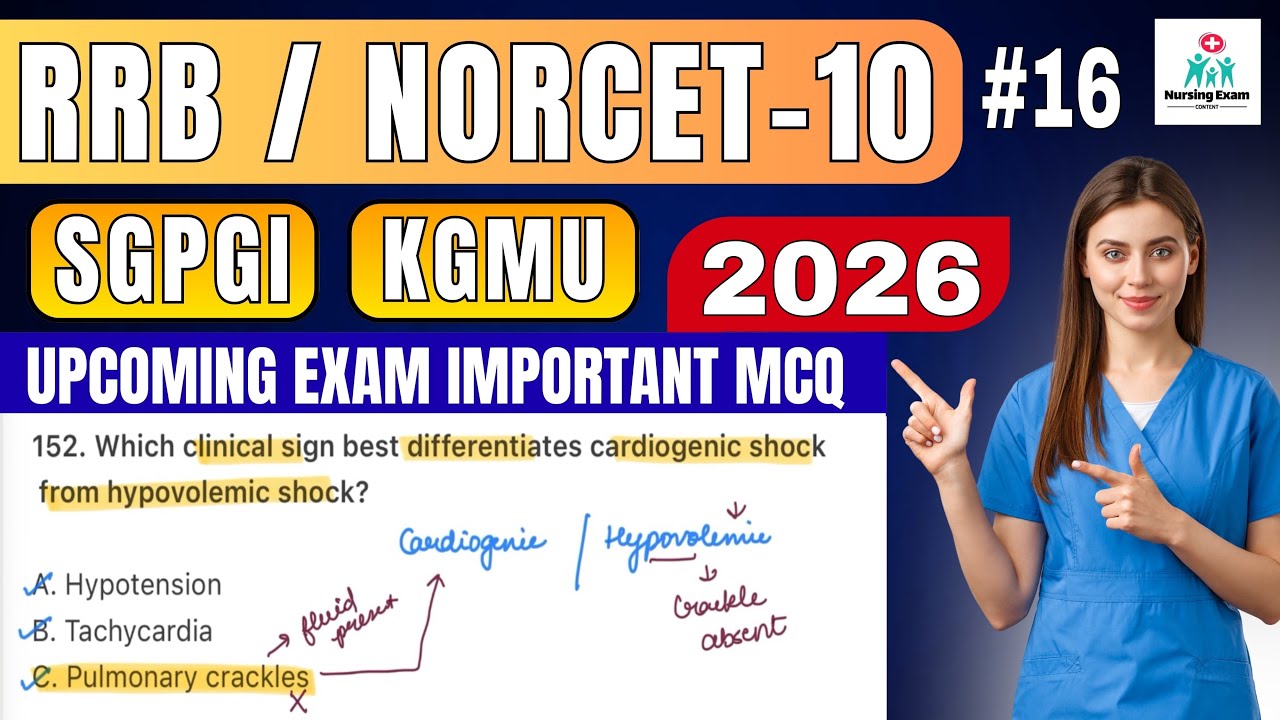 STAFF NURSE EXAM PREPARATION | #16|RRB NURSING EXAM |NORCET 10 | SGPGI |KGMU |NURSING OFFICER EXAM 