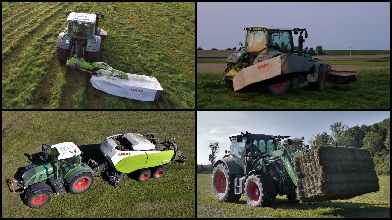 2. Schnitt Heu 2017 | Mähen, Pressen, Aufladen | Fendt 516/716 | Claas Quadrant 5200 FC | [1080p]