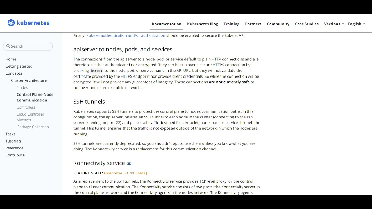 Control Plane-Node Communication on Kubernetes