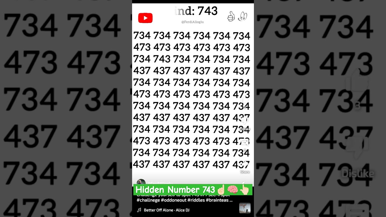 Challenge yourself to spot 743 in 7 sec. 