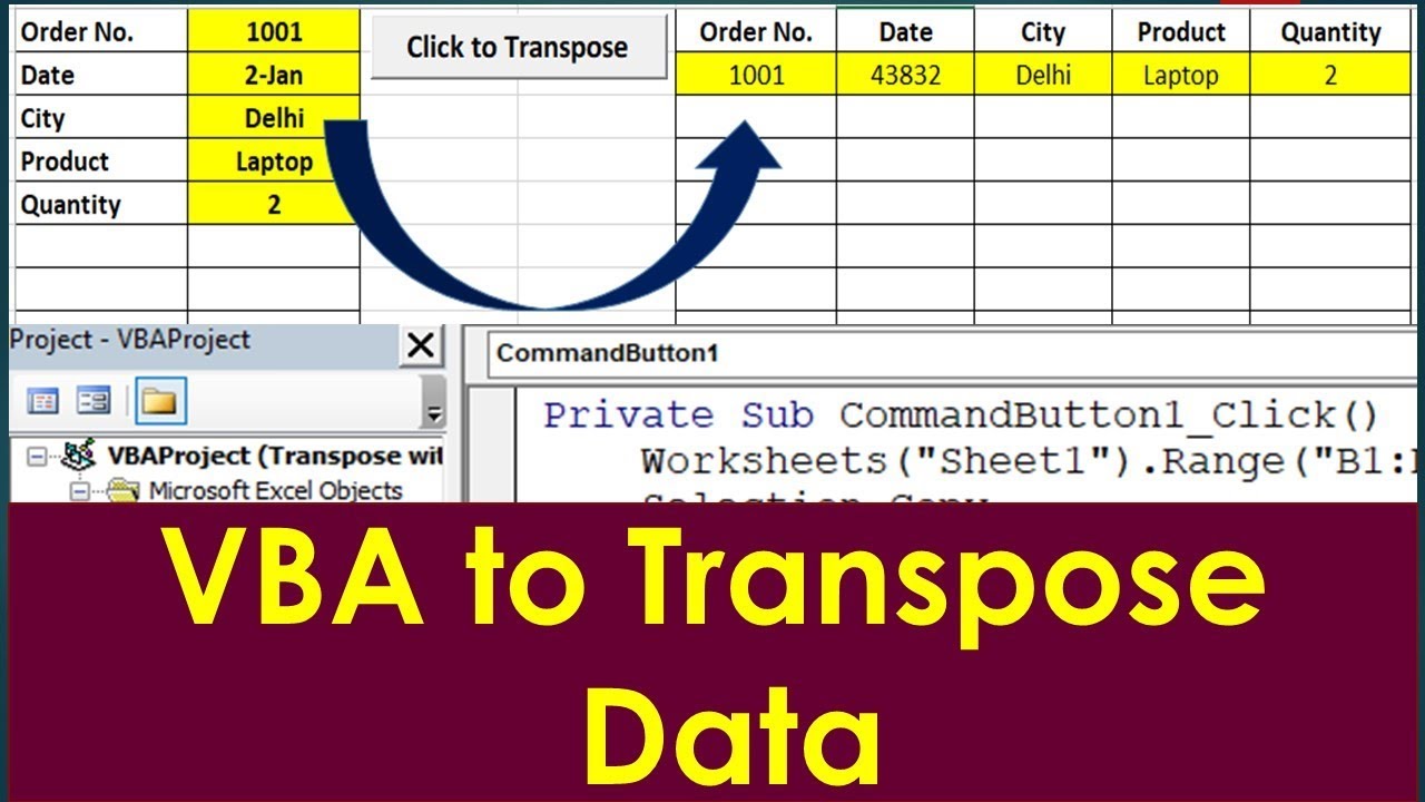 Transpose Excel VBA - Copy and Transpose Data in Excel with VBA Code