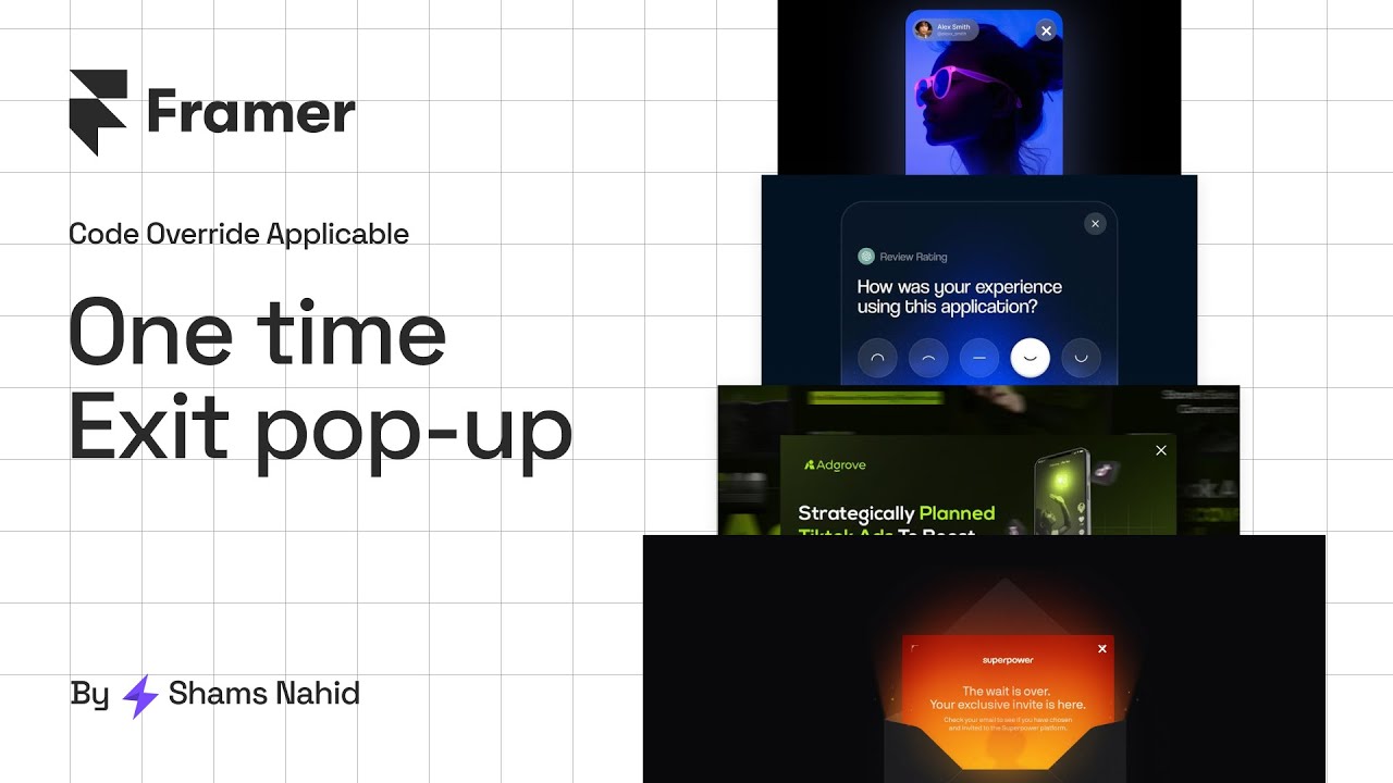 Framer One Time Pop-Up II Overlay