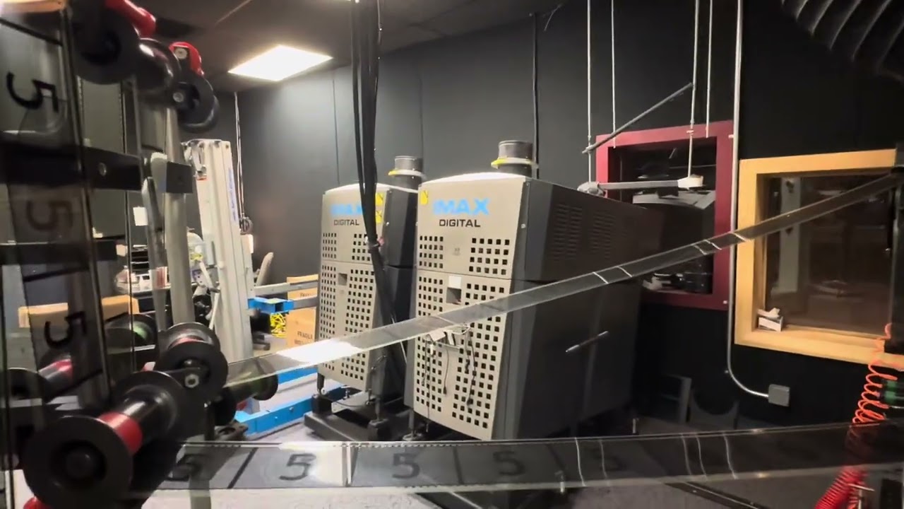 Oppenheimer IMAX 70mm Projection room tour at the Esquire IMAX Theatre in Sacramento, California.