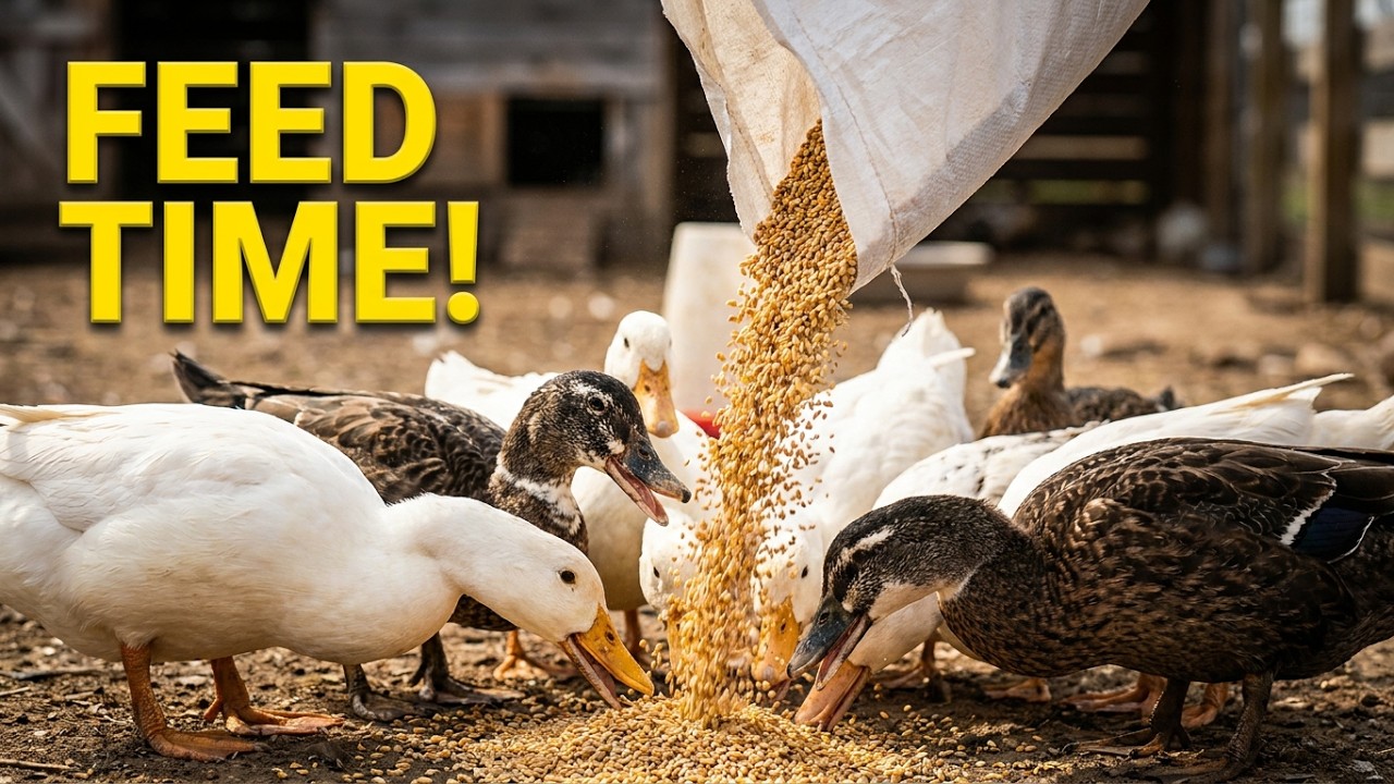 DUCKS FEED TIME