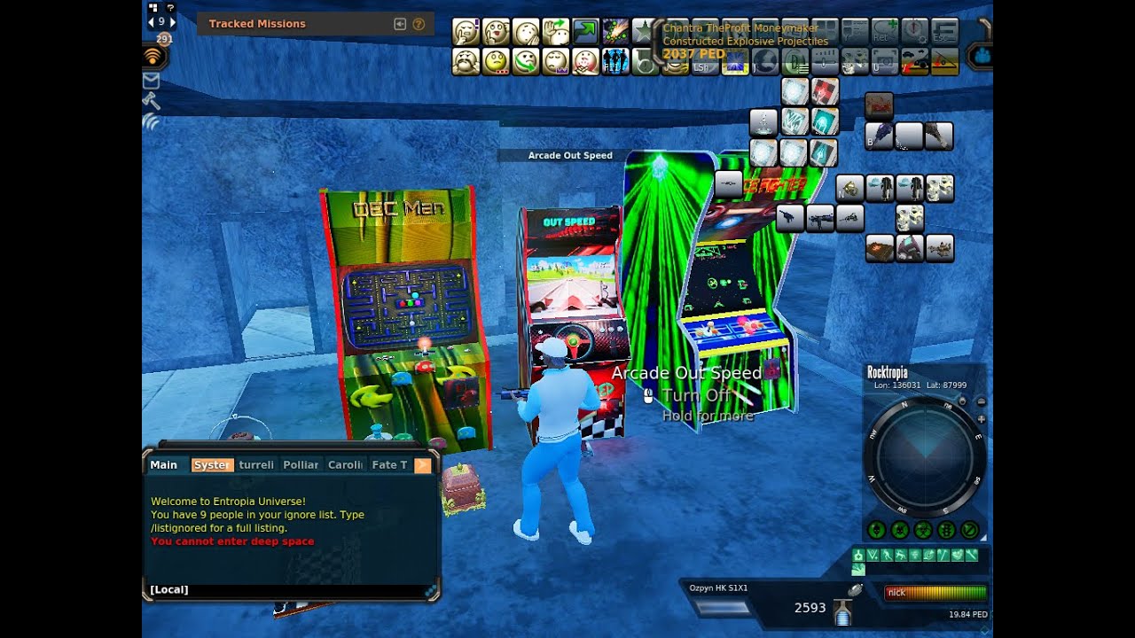 Entropia Universe - ROCKTROPIA TOUR - LOW LEVEL MOBS FOR MARK UP - HOW TO PLACE ITEMS IN APARTMENTS!