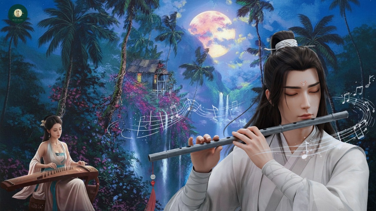 Chinese Zen Music: Bamboo flute, erhu & Guzheng | Soothing Music @MoonlitMelodies-68s