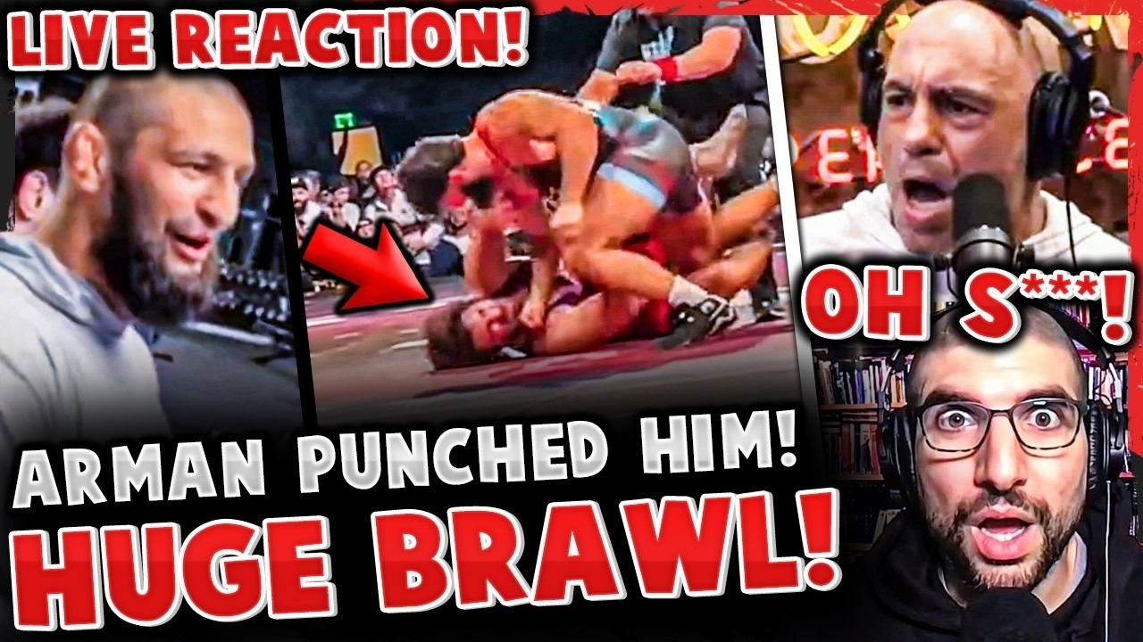 Arman Tsarukyan PUNCHES Opponent After Match – WILD BRAWL ERUPTS! Khamzat Chimaev LIVE Reaction! 😱