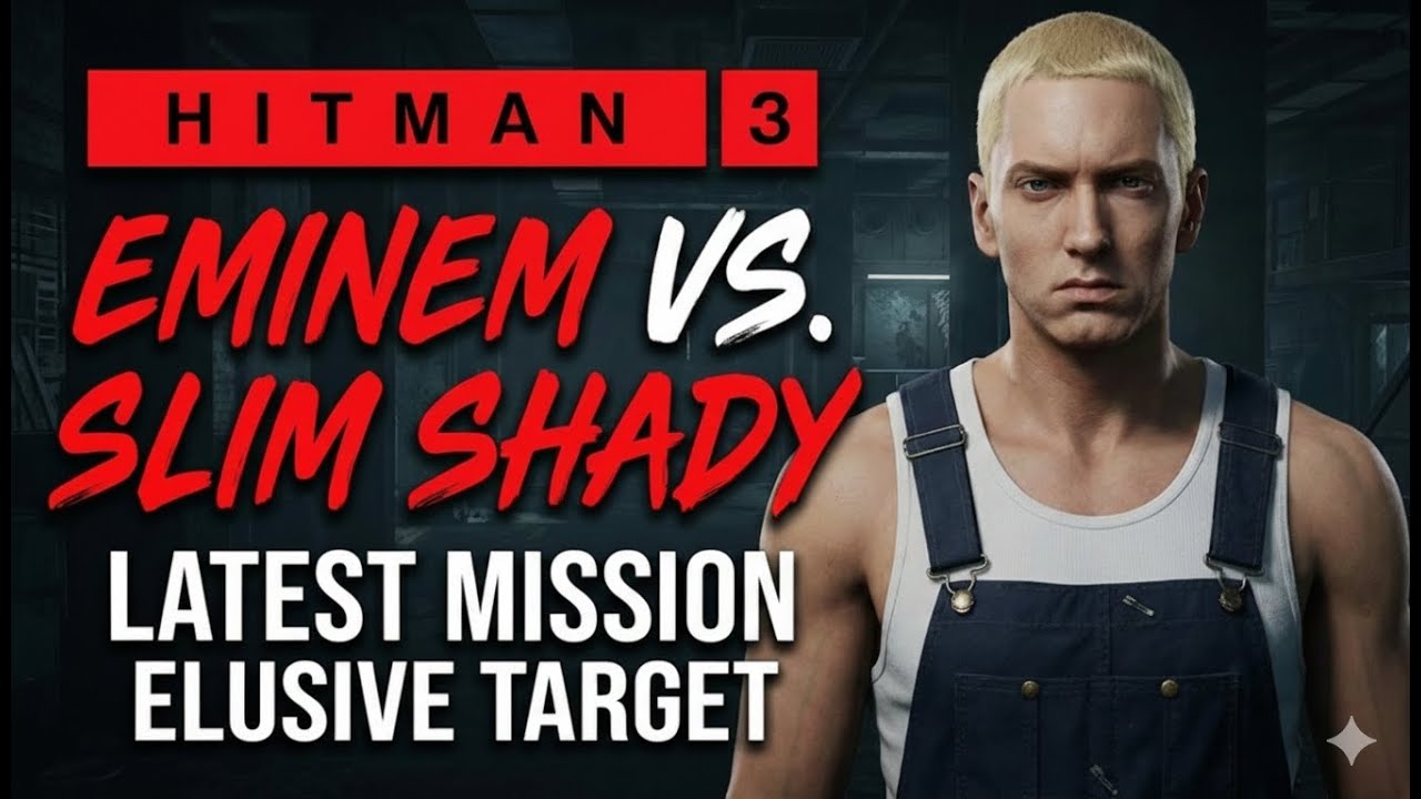 Hitman 3 ELIMINATE SLIM SHADY (EMINEM) without any Special item 5 STAR ASSASSINATION  ELUSIVE TARGET
