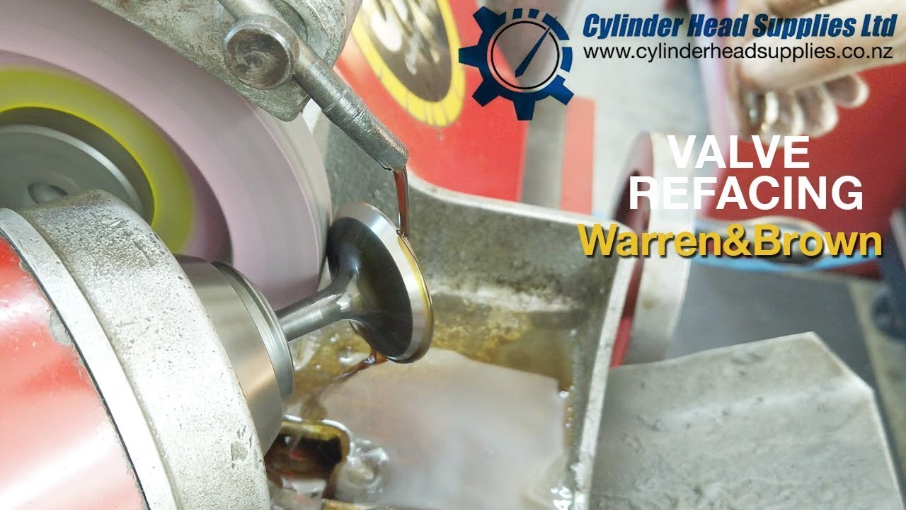 Toyota 1KZ - TE valve refacing. valve grinding machine. Warren & Brown valve grinder.