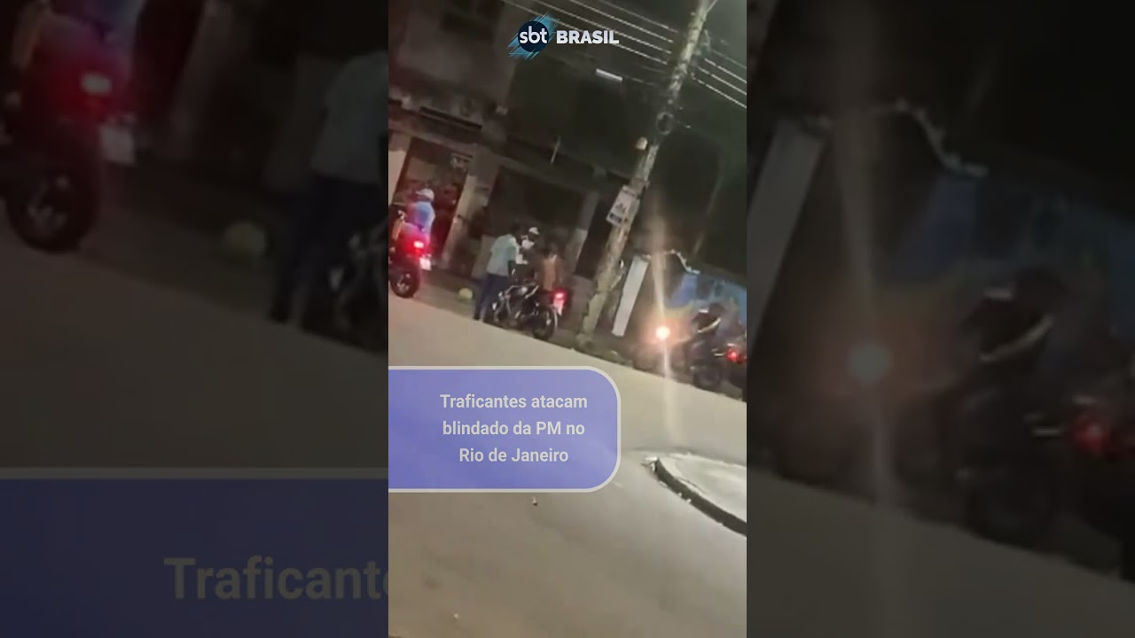 Moradores registram ataque de traficantes a blindado da PM no Rio | SBT Brasil (04/11/24)