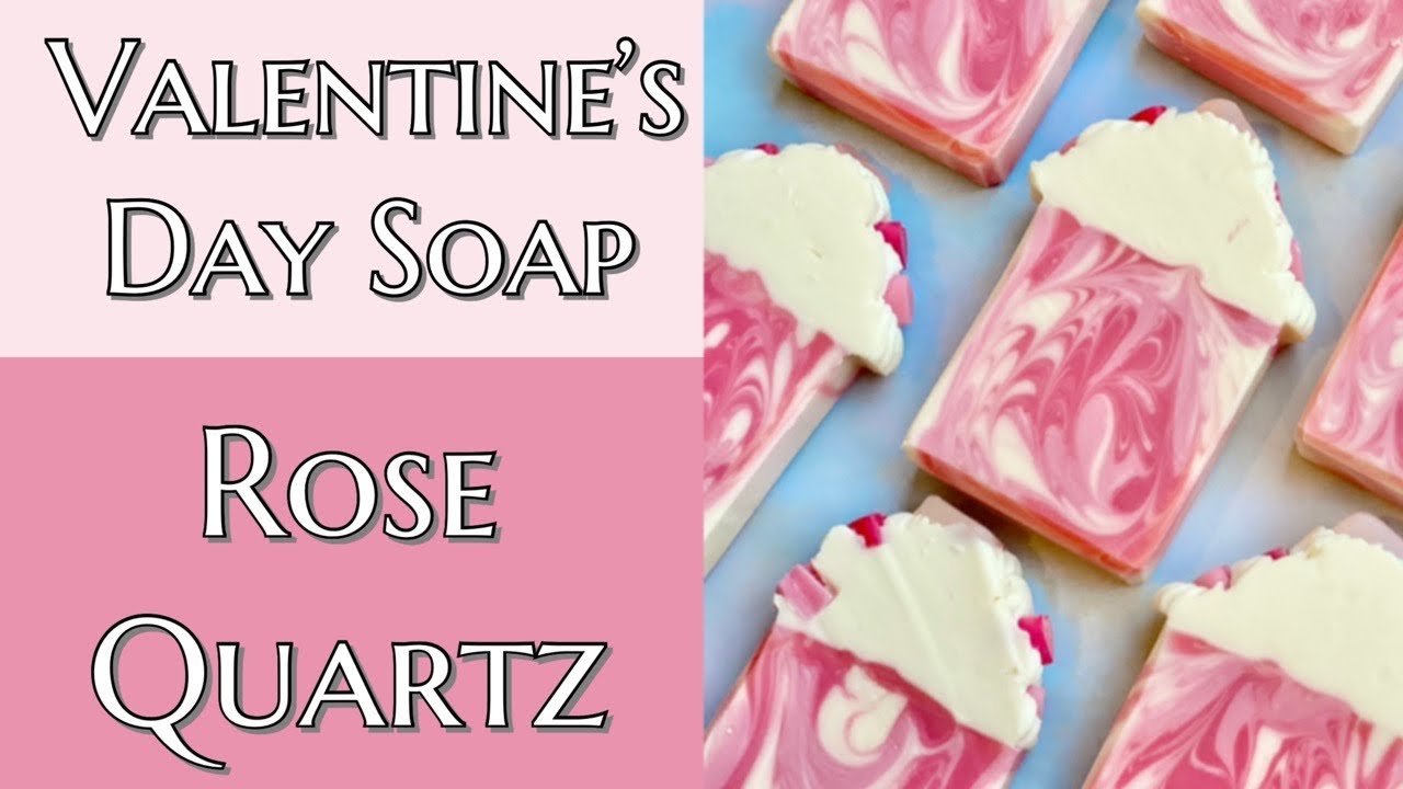 Valentine’s Day Soap | Rose Quartz Cold Process Soap | Crystal Soaps