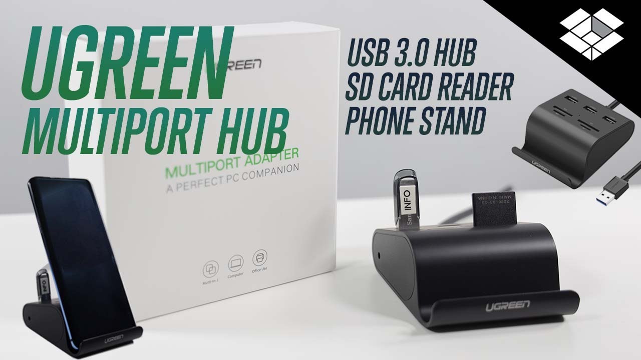 UGREEN Multiport Adapter - USB 3.0 Hub, SD Card Reader, Phone Stand | What's Included | Unboxing