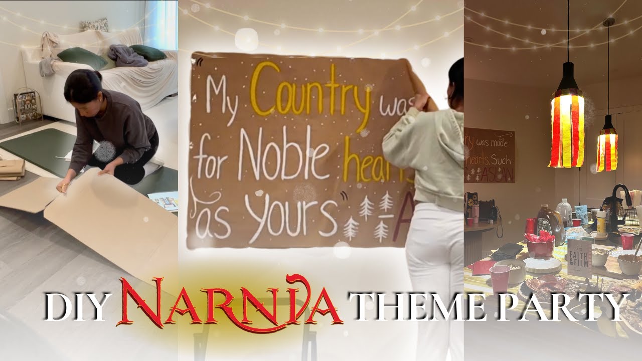 DIY Narnia Theme Decor | Aslan Quote, Shield Banners, Streamers