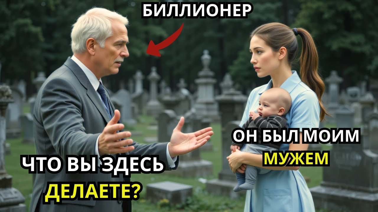 Миллиардер пришёл на могилу сына — и увидел там плачущую официантку с ребёнком