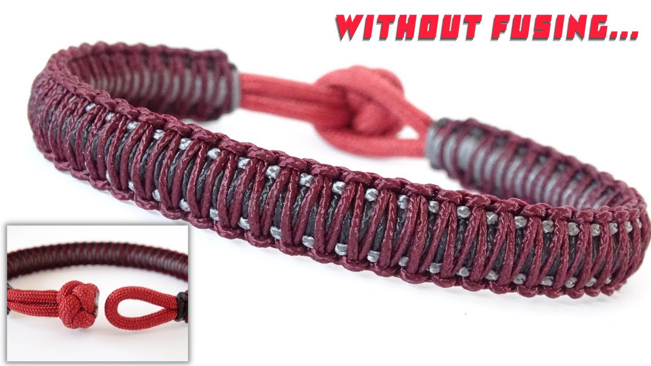 DIY Paracord Macrame Bracelet - 3 Color King Cobra WITHOUT FUSING Cords Together - Knot and Loop