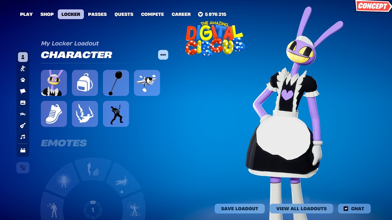 Fortnite Maid Jax TADC Skin Showcase Concept! 🧹