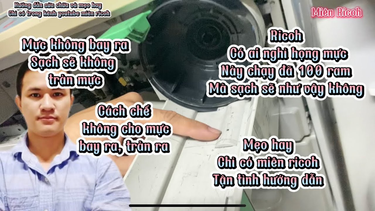 MT | Ricoh mẹo hay hướng dẫn chế trên hộp mực chạy không bị tràn mực bay mực ra máng quá sạch sẽ