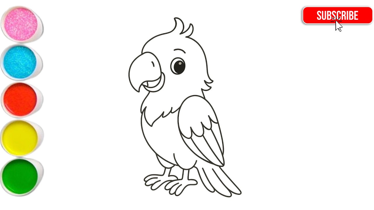Parrot Drawing and Coloring for Kids | Easy & Fun Art Activity #kidslearning #jjcolors #parrot