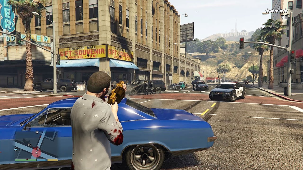GTA 5 - Michael’s Five Star Cop Battle