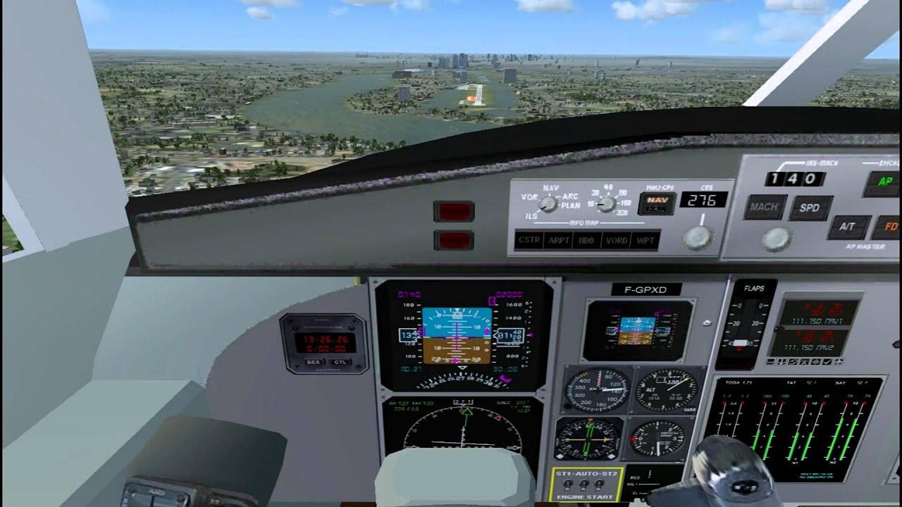 FSX - EGLC London City - Air France Fokker 100