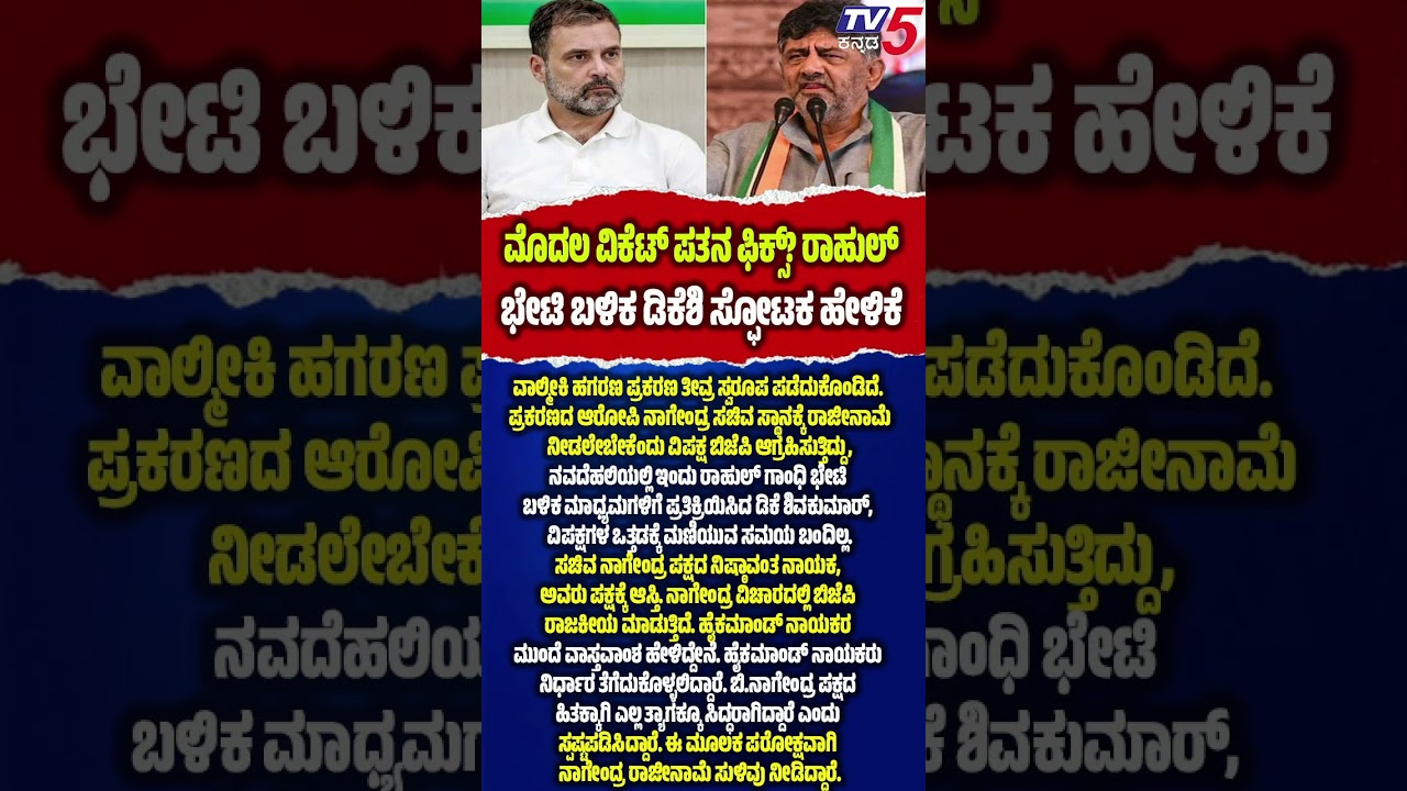 DK Shivakumar Meets Rahul Gandhi | ಮೊದಲ ವಿಕೆಟ್ ಪತನ ಫಿಕ್ಸ್? ರಾಹುಲ್ ಭೇಟಿ ಬಳಿಕ ಡಿಕೆಶಿ ಸ್ಫೋಟಕ ಹೇಳಿಕೆ