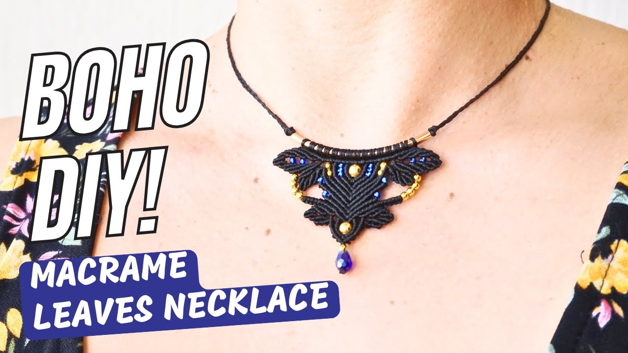 Beautiful Macrame Leaves Necklace: Boho Beaded Tutorial