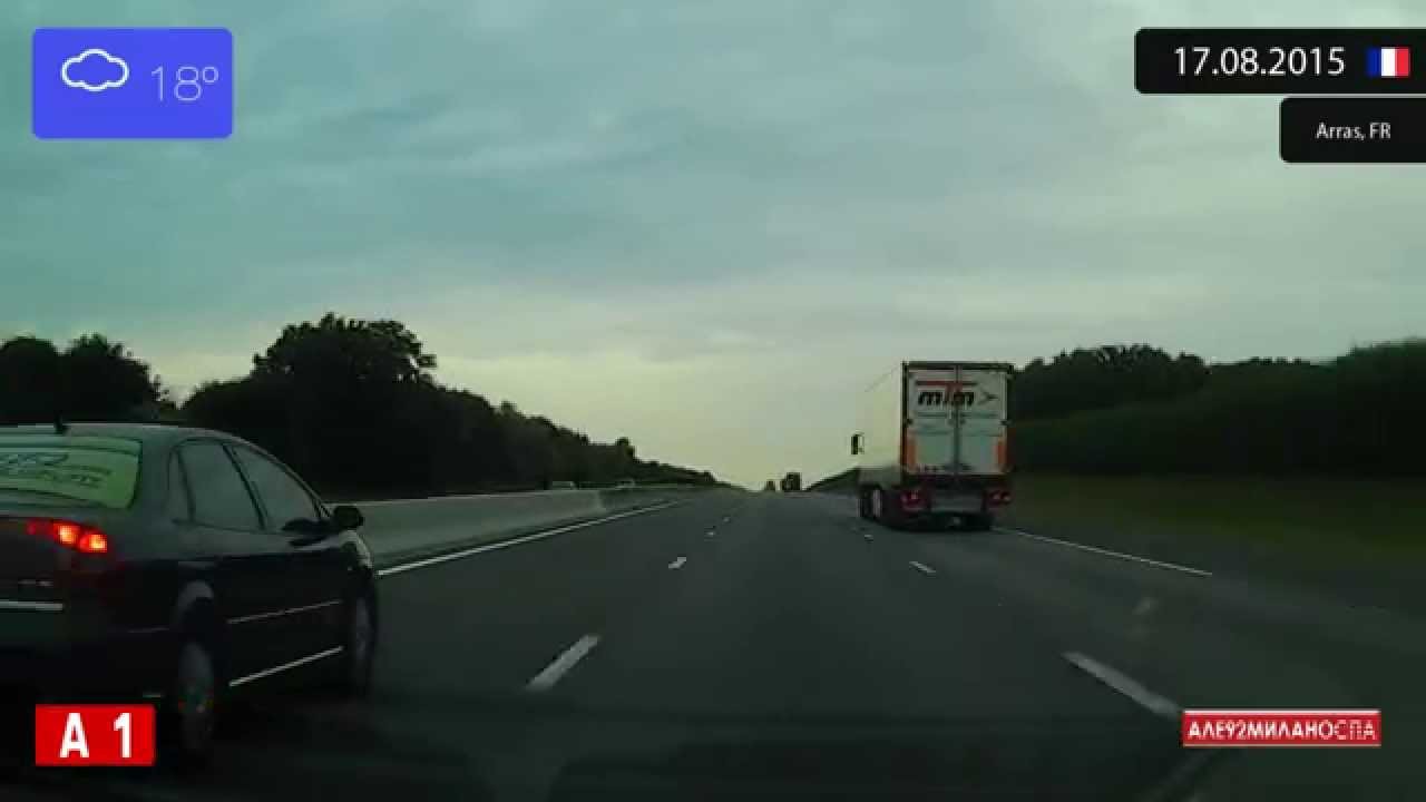 Driving from P&eacute;ronne to Lille (France) 17.08.2015 Timelapse x4