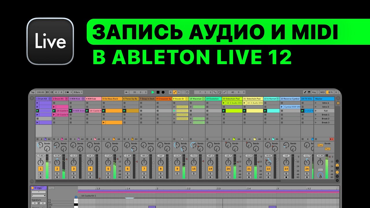 Процесс записи аудио и MIDI с нуля в Ableton Live 12 [Ableton Pro Help]