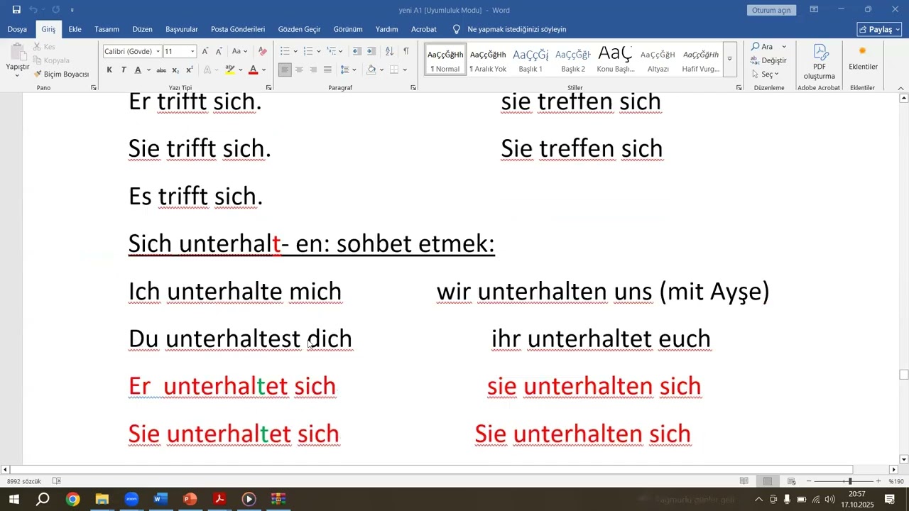 Gerçek mektup A1 Deutsch