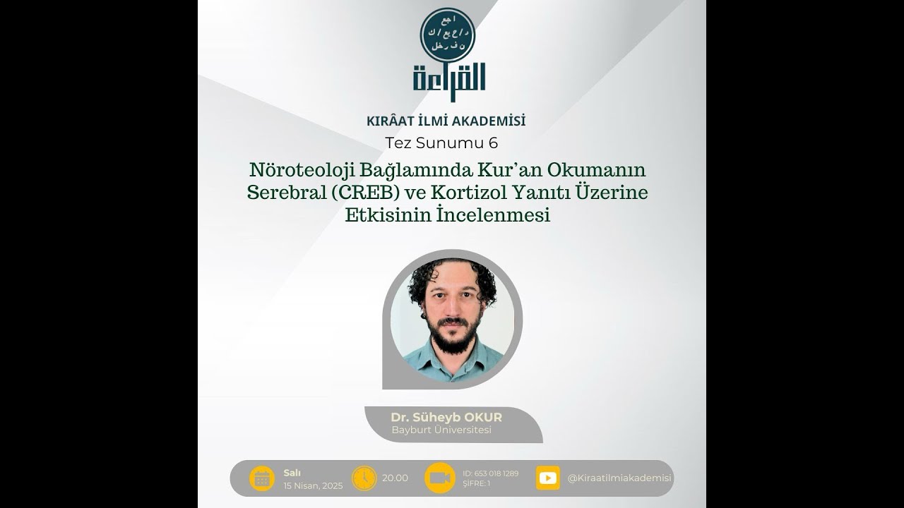 N&ouml;roteoloji Bağlamında Kur&rsquo;an Okumanın Serebral(CREB)veKortizol Yanıtı &Uuml;zerine Etkisinin İncelenmesi