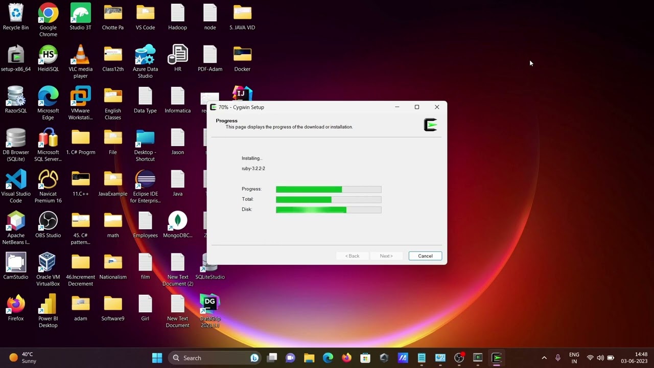 How to run ruby using cygwin