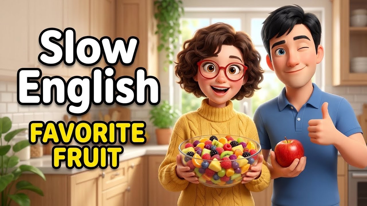 Learn English Conversation: Favorite Fruits & Shopping 🍎 (Slow & Easy) | A1-A2 Level