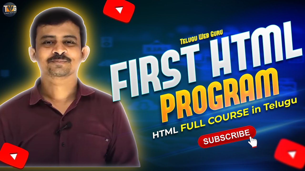 Creating our first HTML Program explained in telugu | teluguwebguru