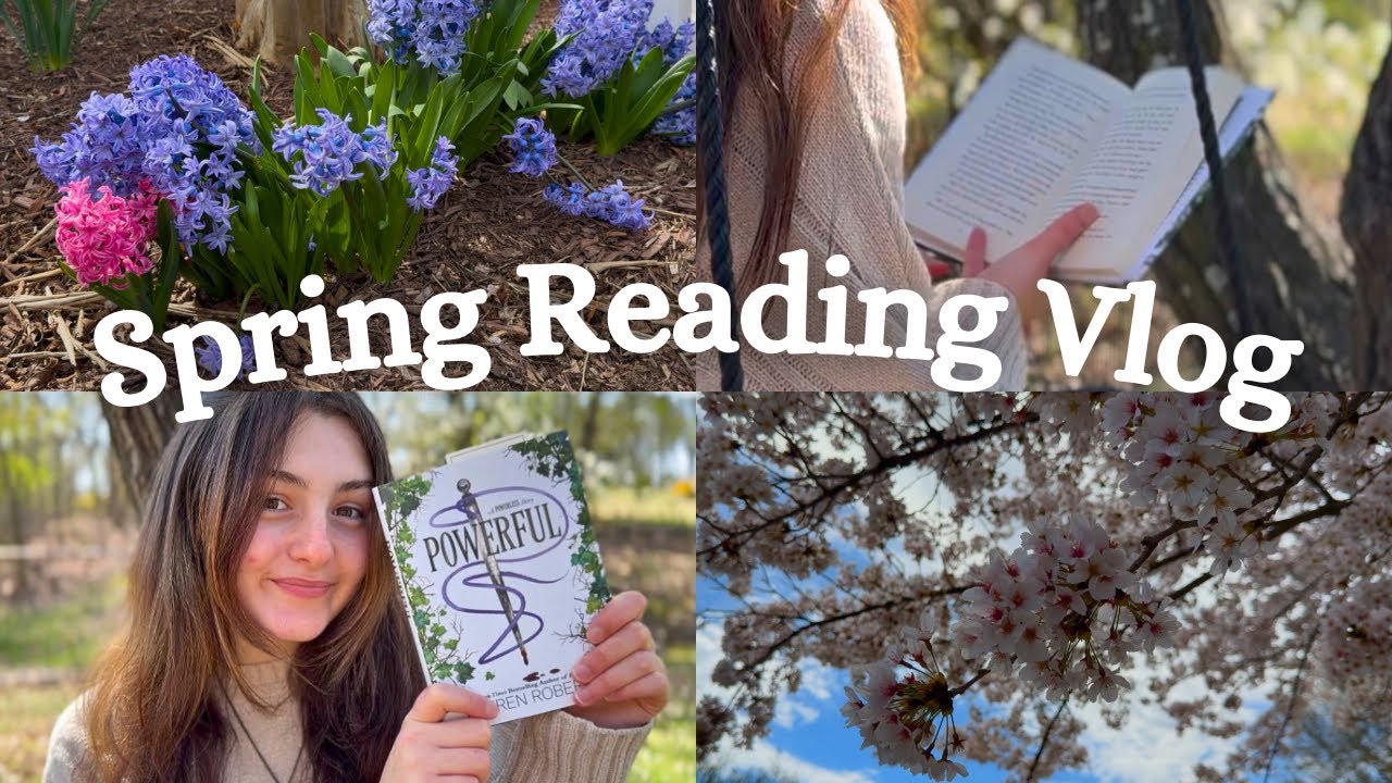 SPRING READING VLOG 🌸 (reading powerful, covid, getting scared by bees, & more!)