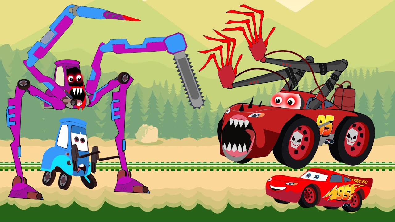 Robot Mater VS Monster Truck Lightning McQueen: Epic Chase