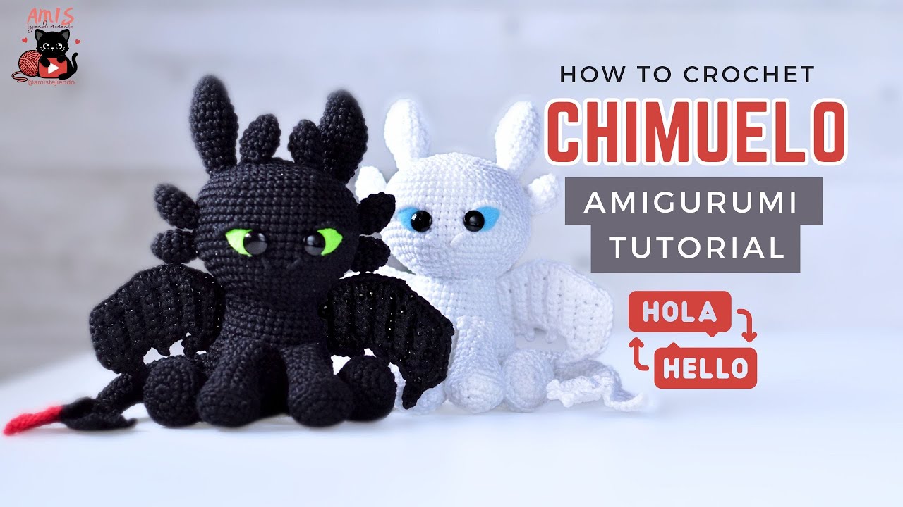 Cómo tejer a Chimuelo Amigurumi Tutorial | Cómo entrenar a tu dragón | ENG Subtitles