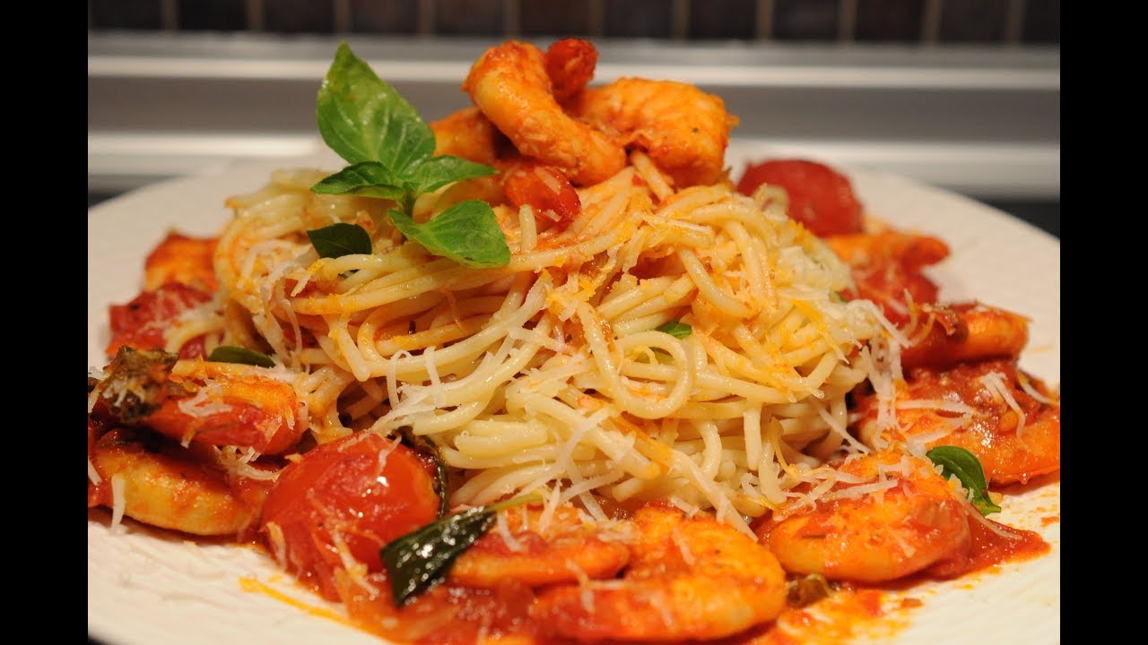 γαριδομακαρονάδα νόστιμη συνταγή garidomakaronada cuzinagias spaghetti with shrimps recipe