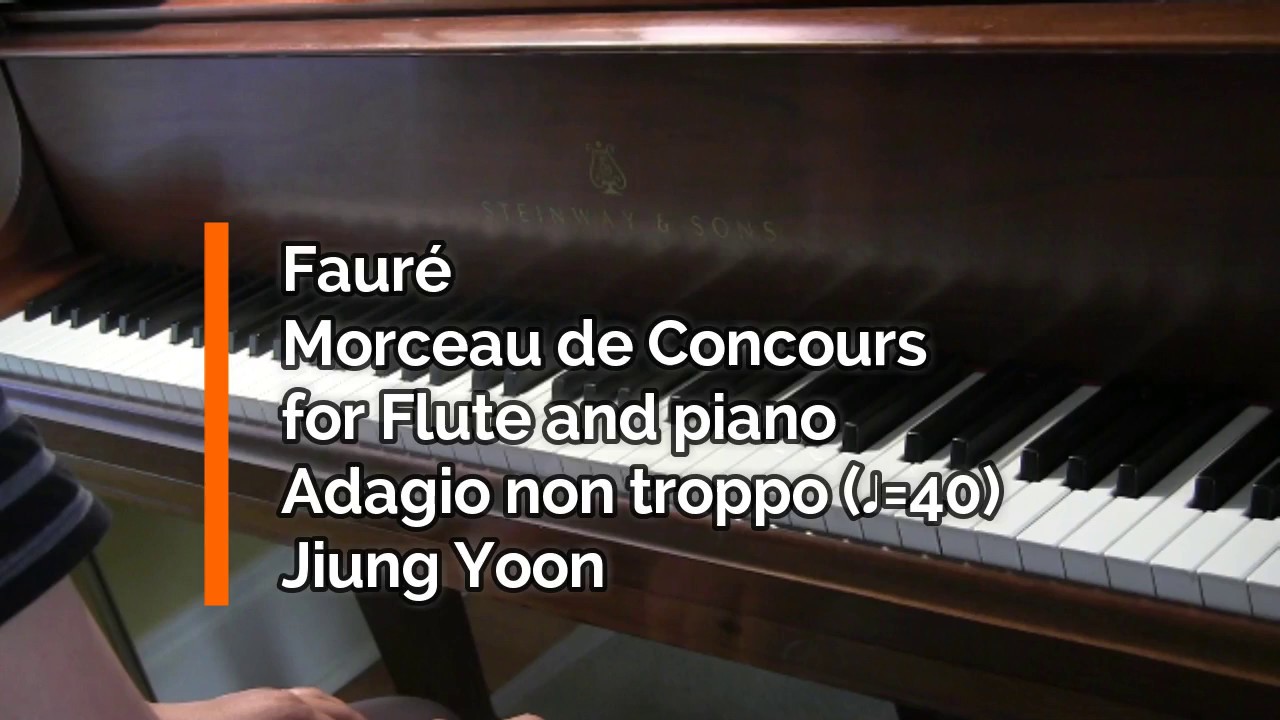 Piano Part - Fauré, Morceau de Concours for Flute and Piano, Adagio non troppo, ♩=40