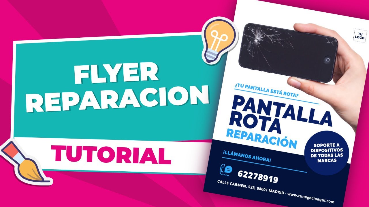 Crear póster de REPARACIÓN de MÓVILES 